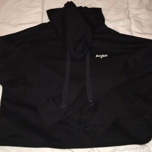 A black cropped hoodie